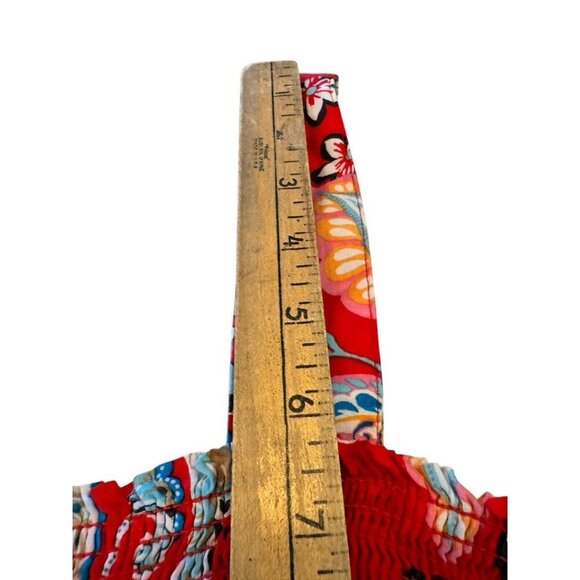 Talbots Red Paisley Dress Sleeveless Summer Sundress Women's 12P Fit & Flare - Picture 5 of 10